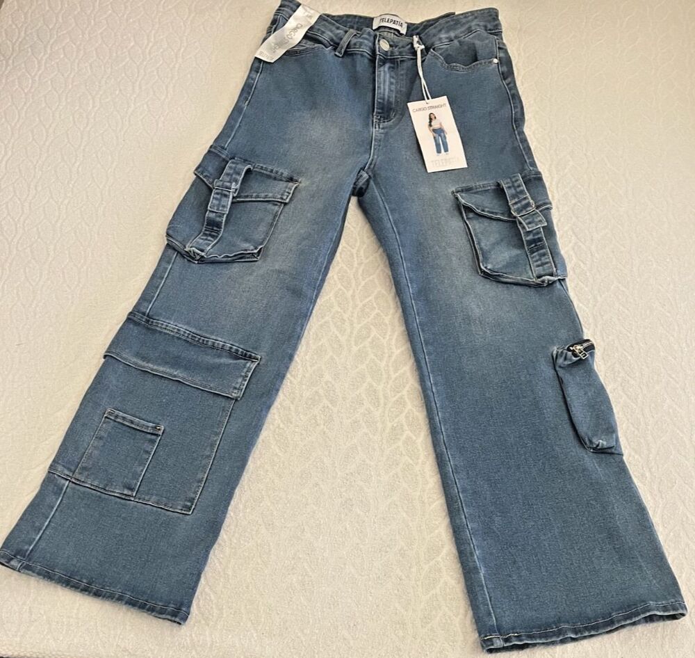 TELEPATIA Cargo Straight Women's Jeans SZ 14W